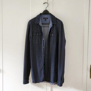 Banana Republic indigo woven button-up shirt